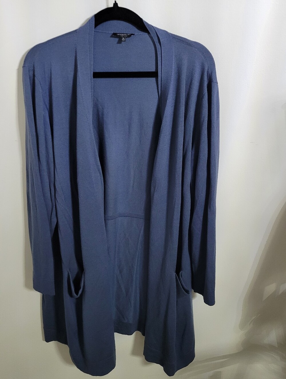 Lafayette 148 Women's Blue Longline Button Cardigan, Size 3x